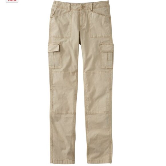 L.L.Bean Women's Stretch Canvas Cargo Pants, Mid-Rise Straight-Leg Lined Sz 16 - Picture 1 of 7